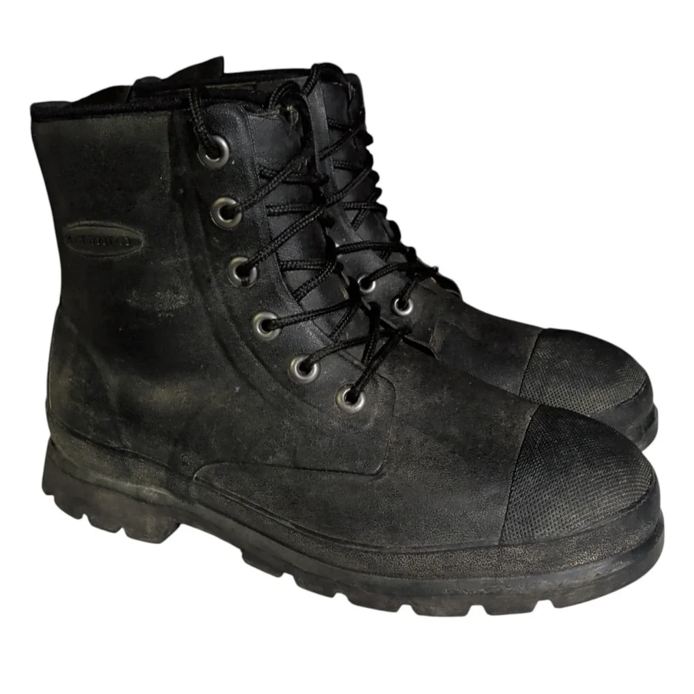 Muck Boot Original Boots Mens Size 10 Black Rubber Lace Up Ankle Waterproof WP